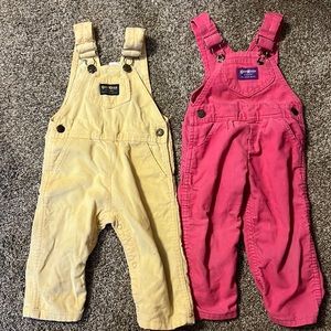 Adorable OshKosh B'gosh Overalls for Your 24-Month Adventurer. Yellow & Hot Pink